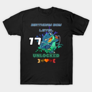 Birthday Boy Level 17 Unlocked T-Shirt